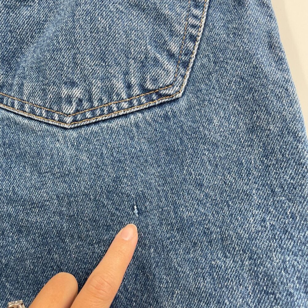 Vintage 90s Tommy Hilfiger Baggy Blue Jeans Mens Size 33 x 30 Streetwear Logo - Picture 10 of 12